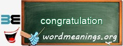 WordMeaning blackboard for congratulation